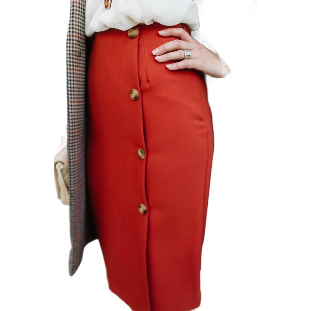 NEW PINK MARTINI the scarlett pencil skirt in rust